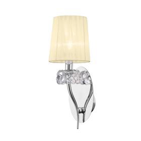 Loewe Polished Chrome-Cream Wall Lights Mantra Armed Wall Lights Loewe Polished Chrome-Cream Wall Lights Mantra Armed Wall Lights